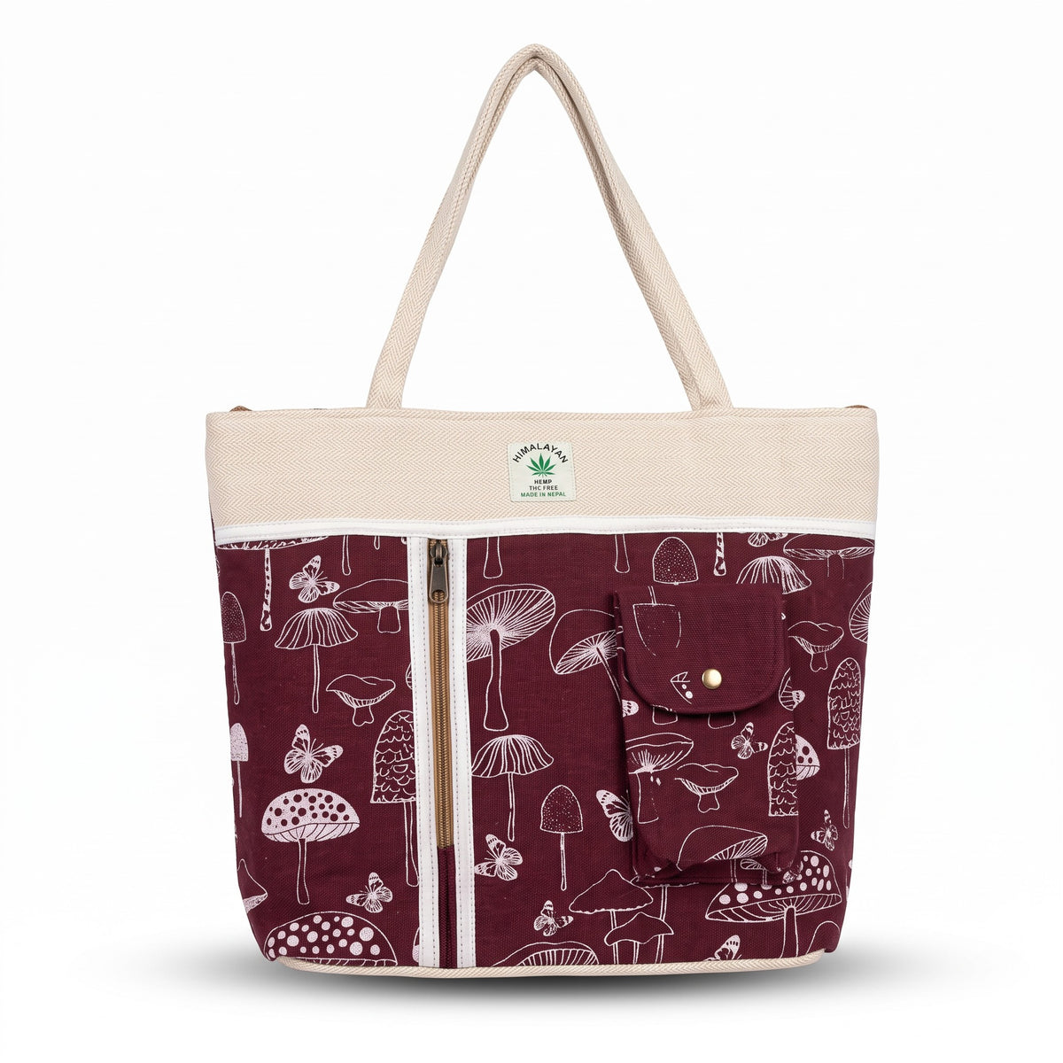 The Himal Mushroom Tote in maroon