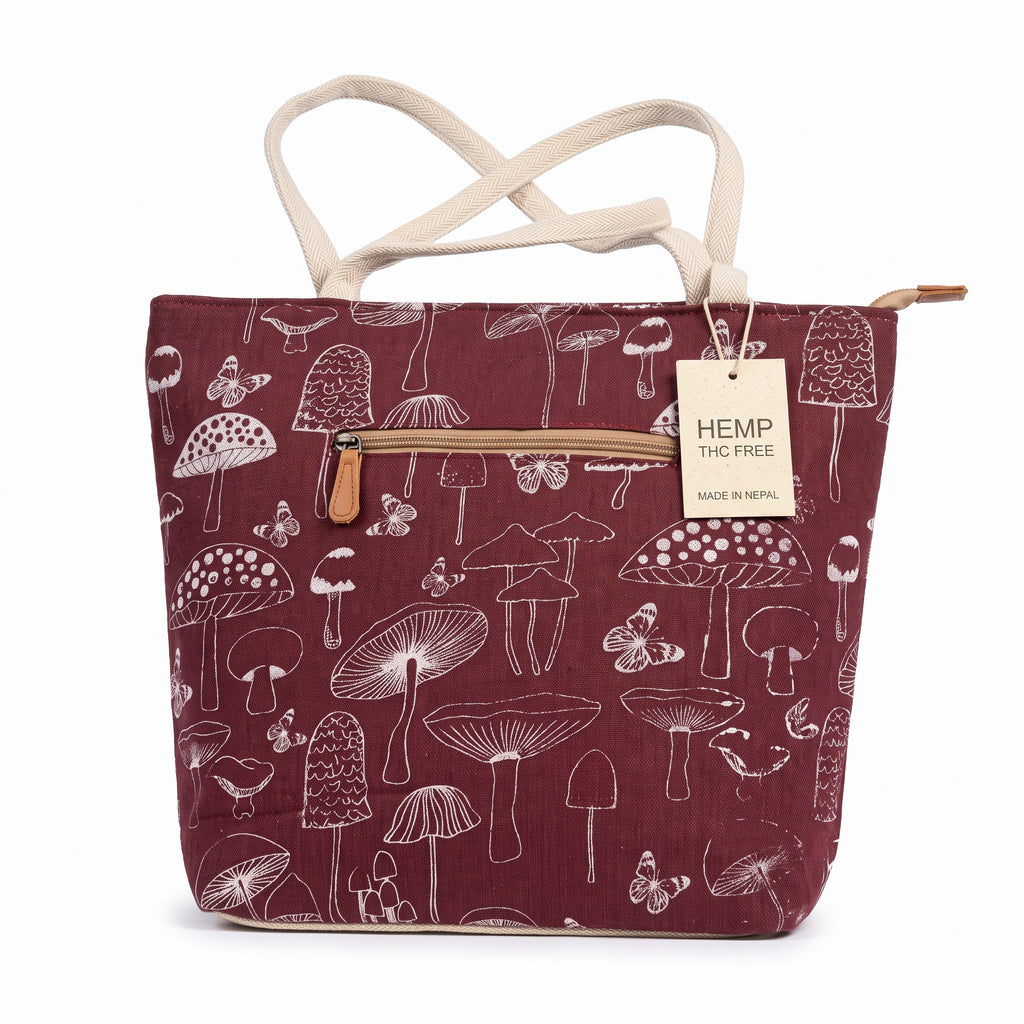The Himal Mushroom Tote in maroon