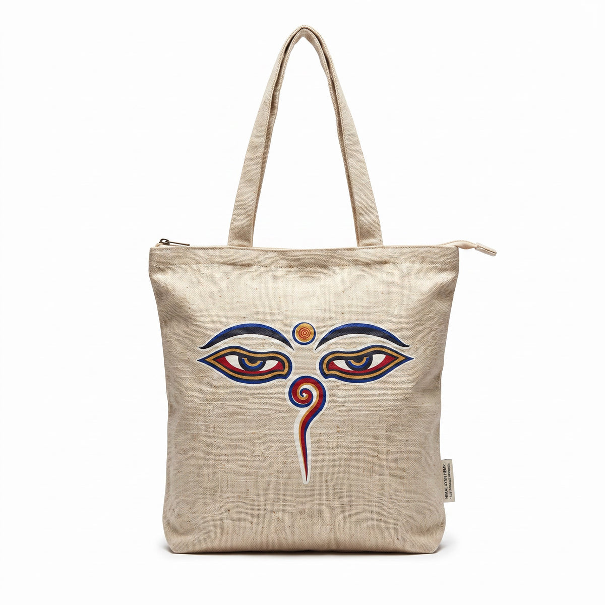 The Himal Hemp Tote, Buddha Eyes print