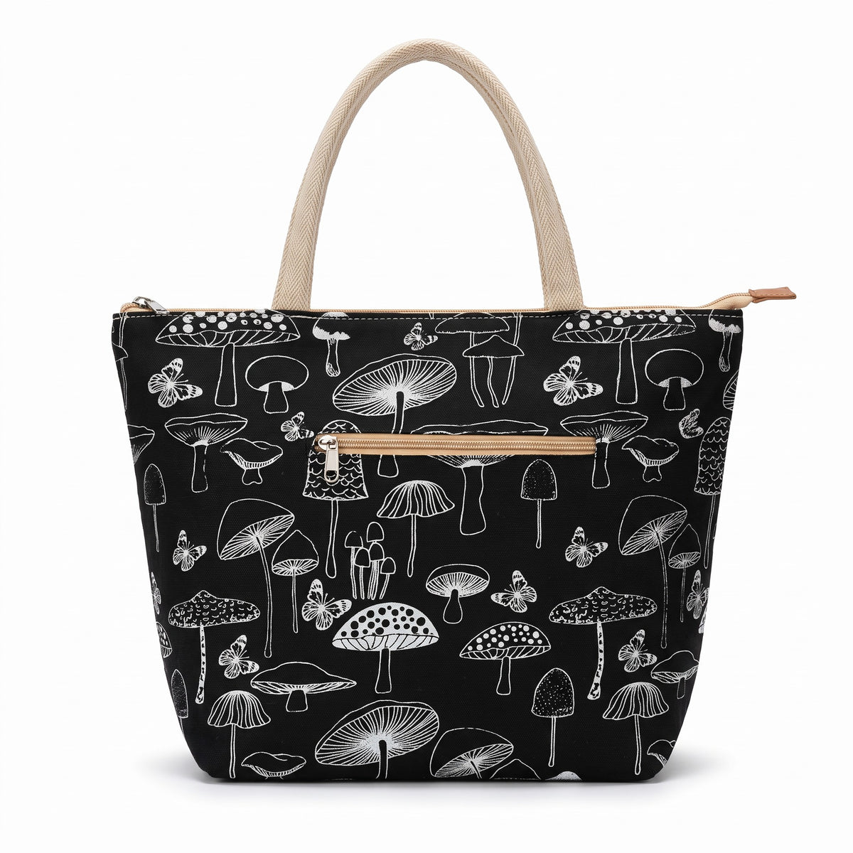The Himal Mushroom Tote, maroon and black
