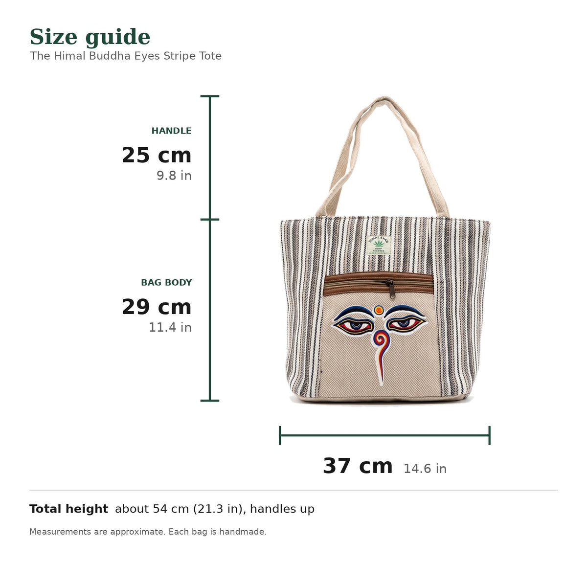 The Himal Buddha Eyes Stripe Tote